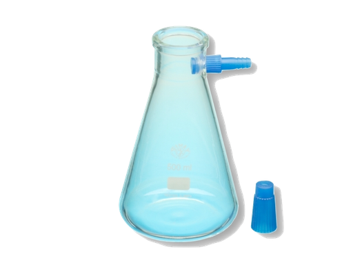 Fiole à vide avec tubulure plastique - Simax®