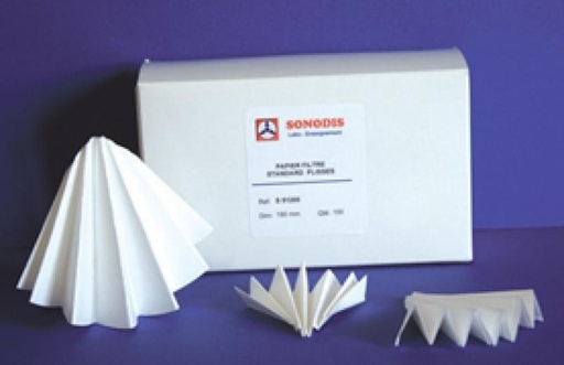 Papier filtre rond plissé - Boîte de 100