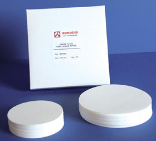 Papier filtre rond - Vitesse rapide - Boîte de 100